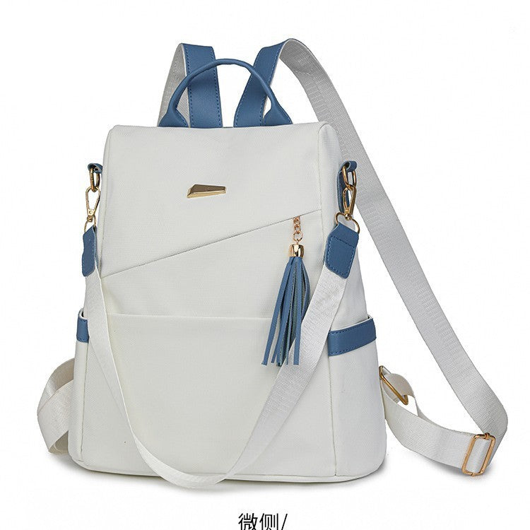 Women’s Oxford Cloth Backpack – Stylish Anti-Theft PU Travel Bag, Casual Double Shoulder Schoolbag for Girls